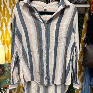 Sonoma Multicolor Striped Button-Down Shirt